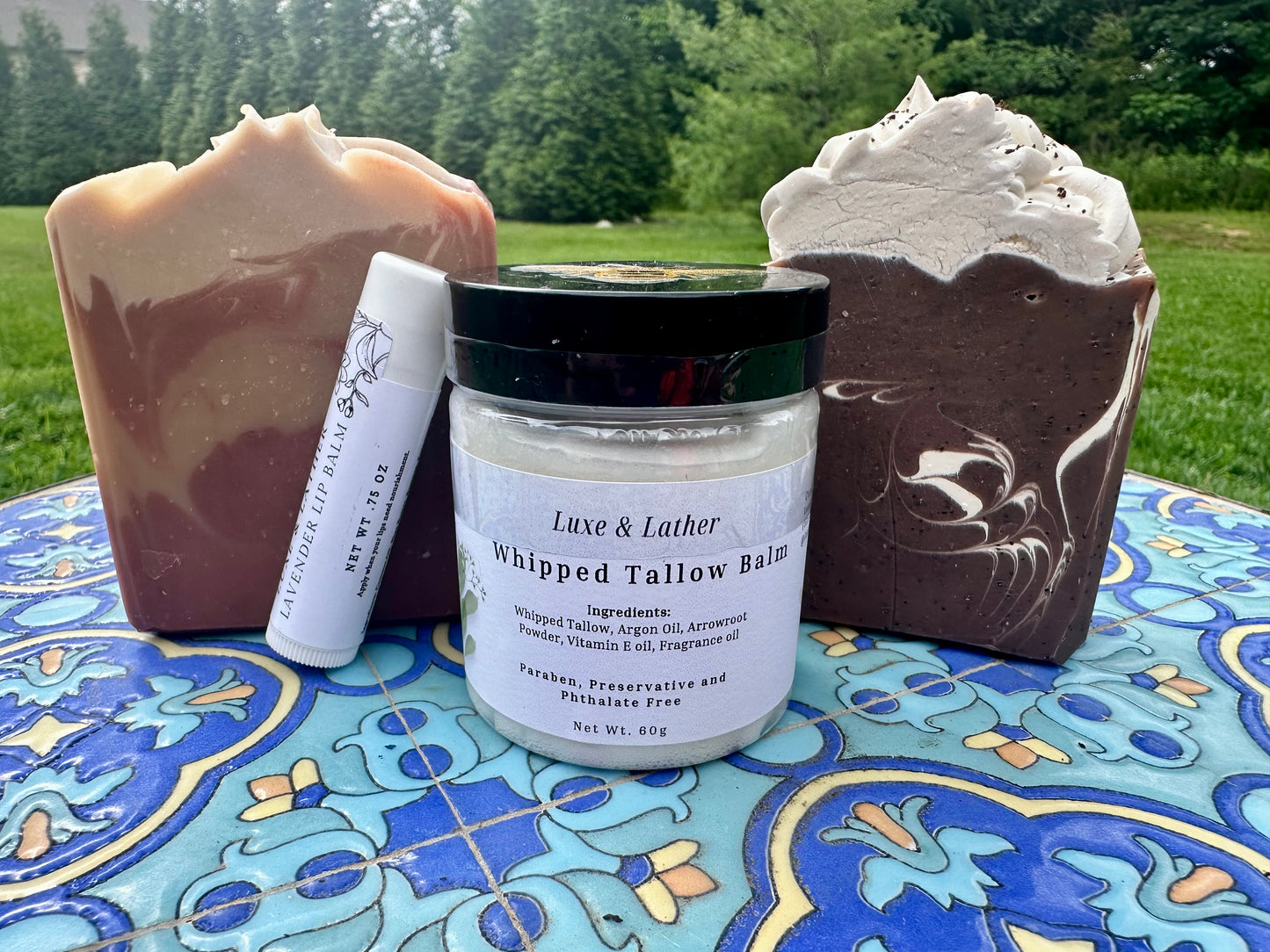 Tallow Gift Set for Men – Beer & Coffee Soaps + Facial Tallow Balm + Mango Lip Balm