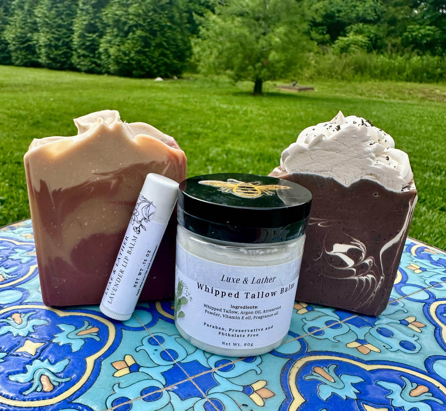 Tallow Gift Set for Men – Beer & Coffee Soaps + Facial Tallow Balm + Mango Lip Balm