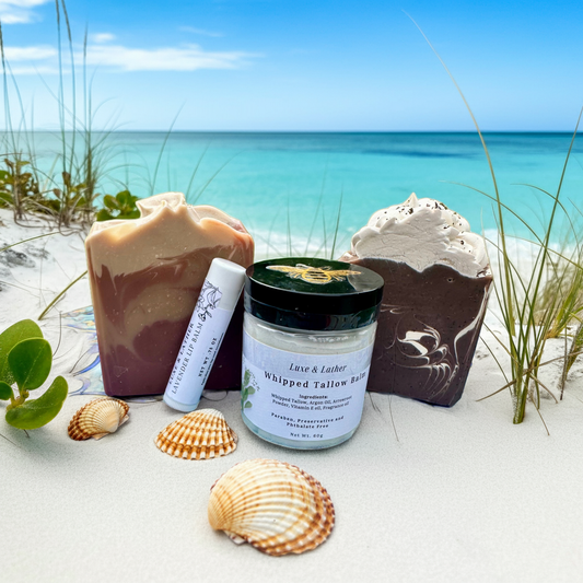 Mens Gift Set of Whipped Tallow Balm, beer soap, coffee soap, lip balm
